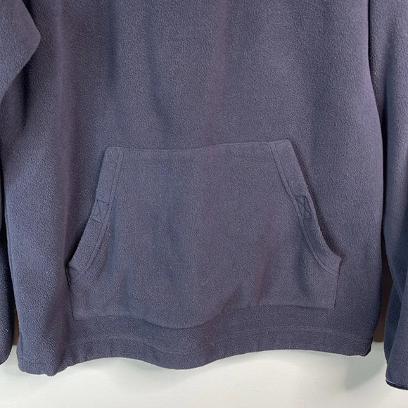 THE HOOKE Brand + Plenty Humanwear Tech Fleece Pullover Hoodie Navy Brown Zip L - Picture 6 of 13